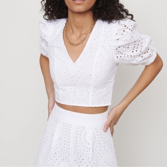 Nwot Open-Back Eyelet Blouse - Picture 3 of 12